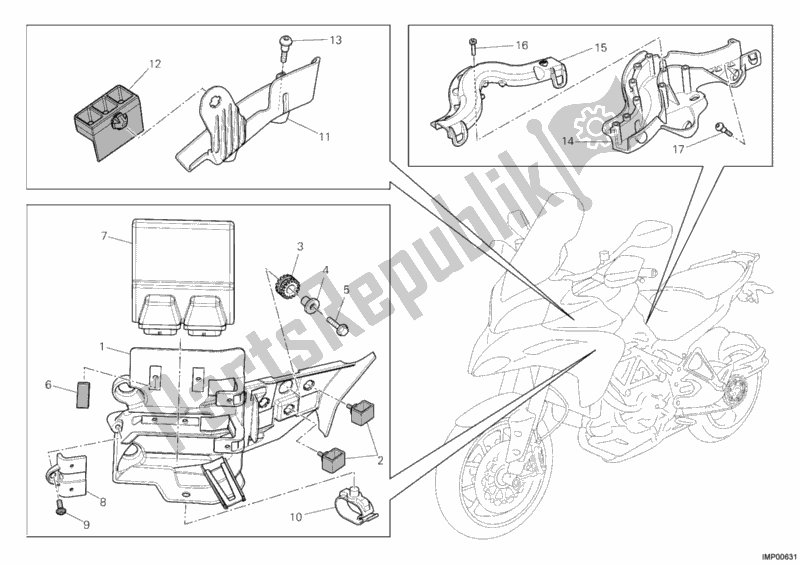 All parts for the Engine Control Unit of the Ducati Multistrada 1200 S Touring 2012
